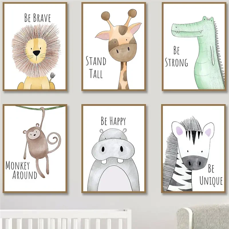 Baby Nursery Giraffe - Plakaty do pokoju dziecięcego z uroczymi