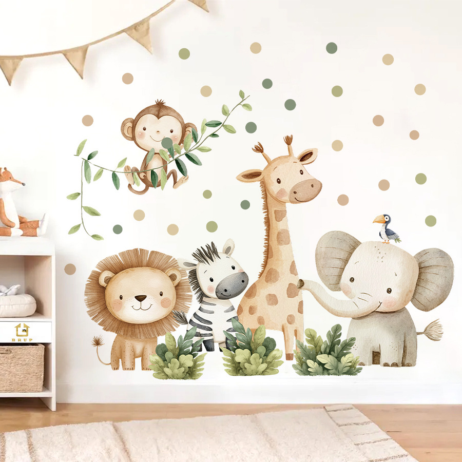 Baby Nursery Giraffe - Naklejki ścienne Boho Las Zwierzęta do