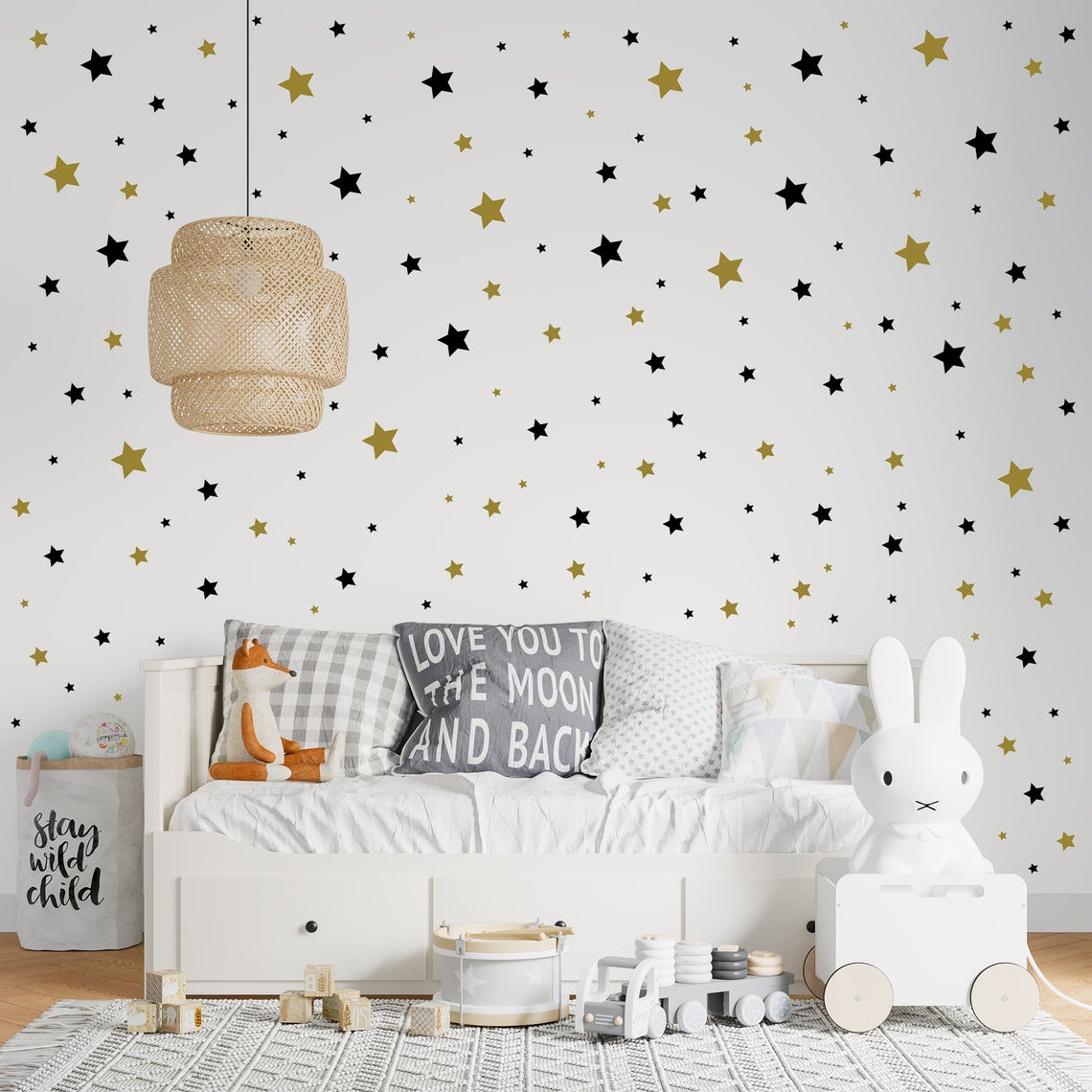 Baby Nursery Panelling - Cartoon 65Pcs Star Wall Sticker Baby