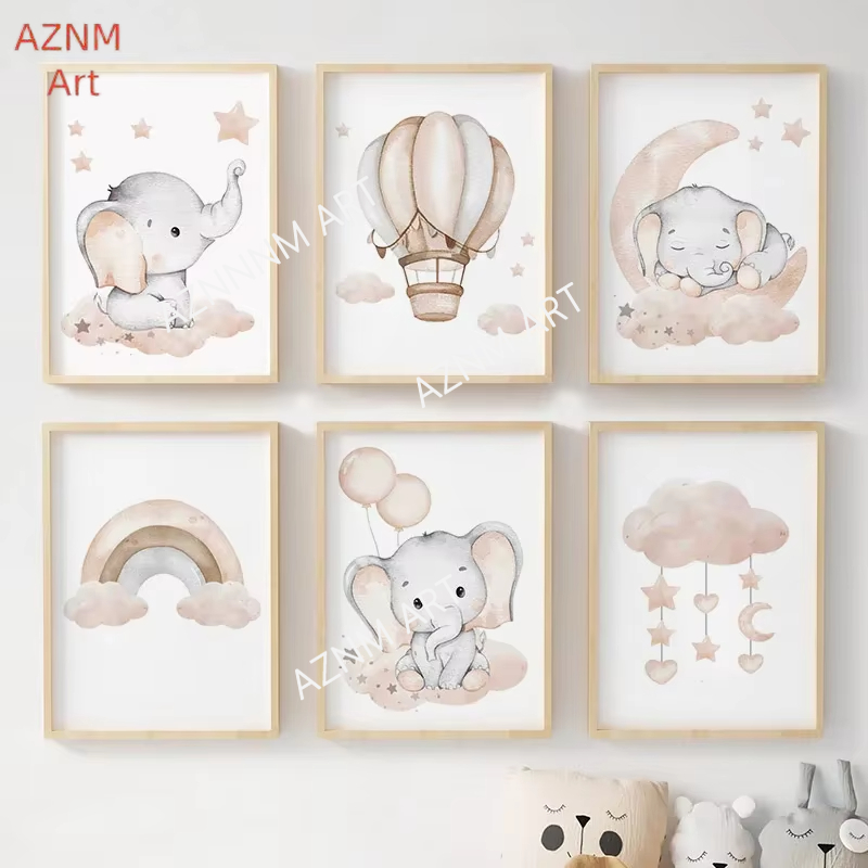 Baby Nursery Elephant - Plakaty dla dzieci z motywem słonia,