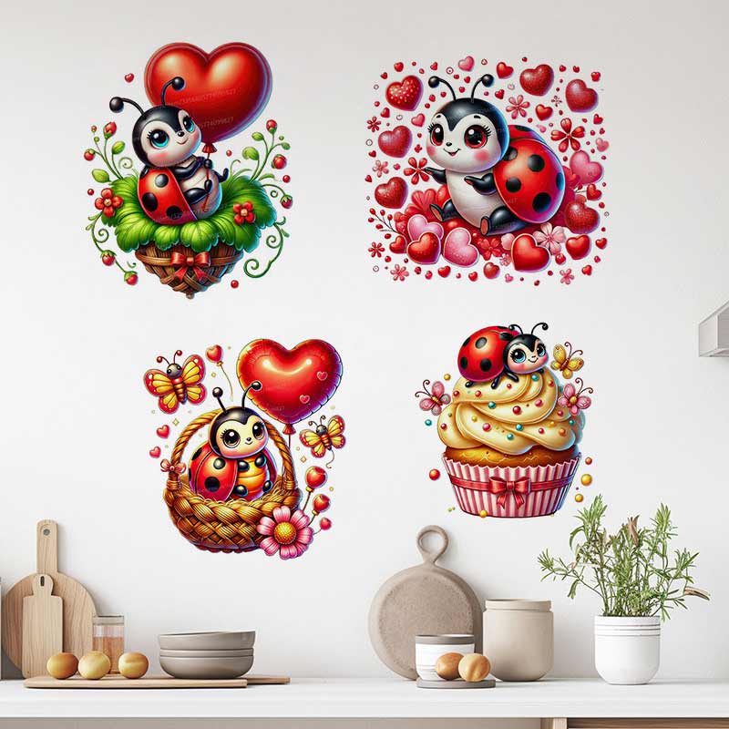 Baby Nursery Panelling - Urocza naklejka ścienna biedronka, dekoracja do