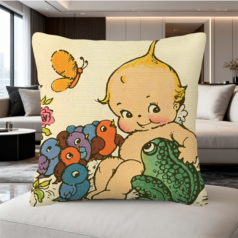 Baby Nursery Chair - Urocza poszewka na poduszkę z żabą