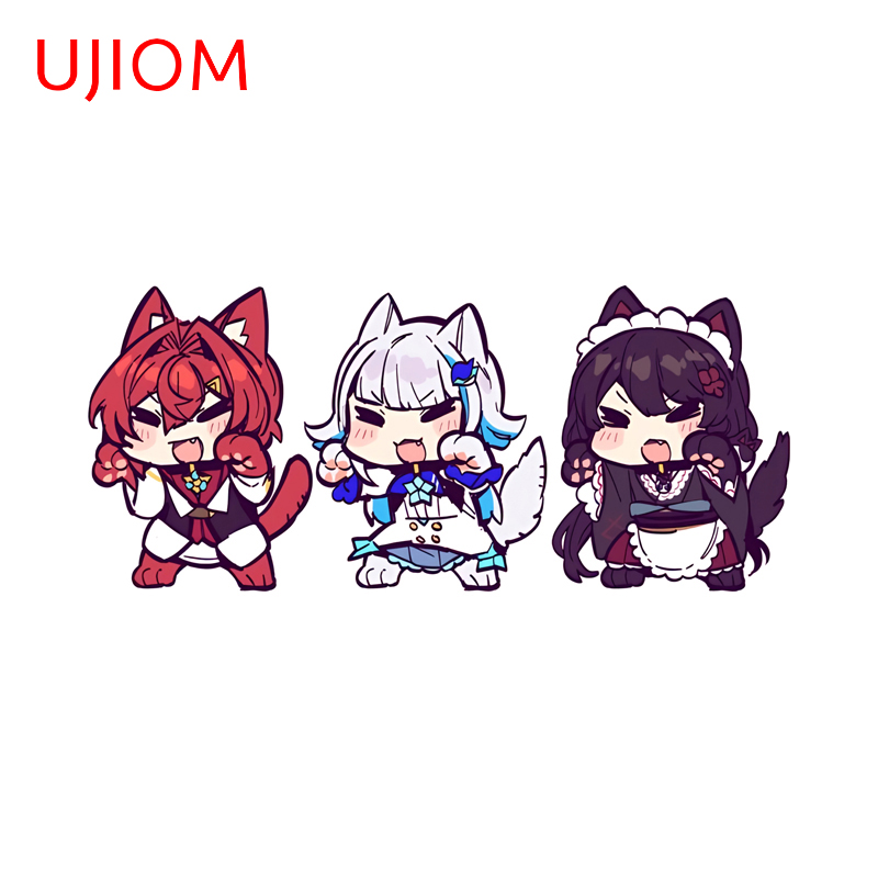 Baby Nursery Panelling - UJIOM Chibi Hololive trzy dziewczyny naklejki