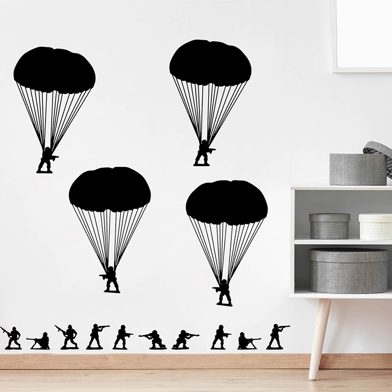 Baby Nursery Panelling - Armia mężczyźni żołnierze spadochroniarze naklejka ścienna