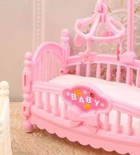 Baby Nursery Items - 1:12 Miniaturowe łóżeczko dla lalek, kołyska,