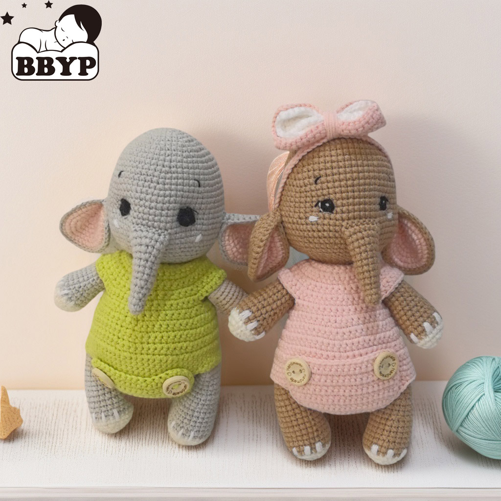 Baby Nursery Elephant - Ręcznie robione na szydełku pluszowe zabawki