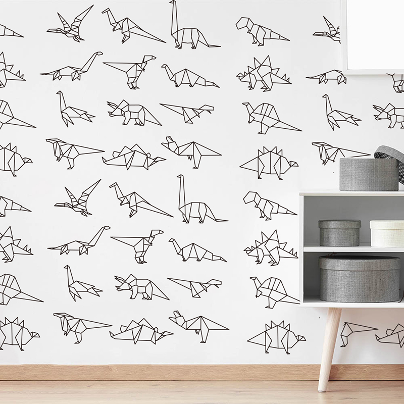 Baby Zoo Nursery - Śliczne Origami dinozaury naklejka ścienna ze