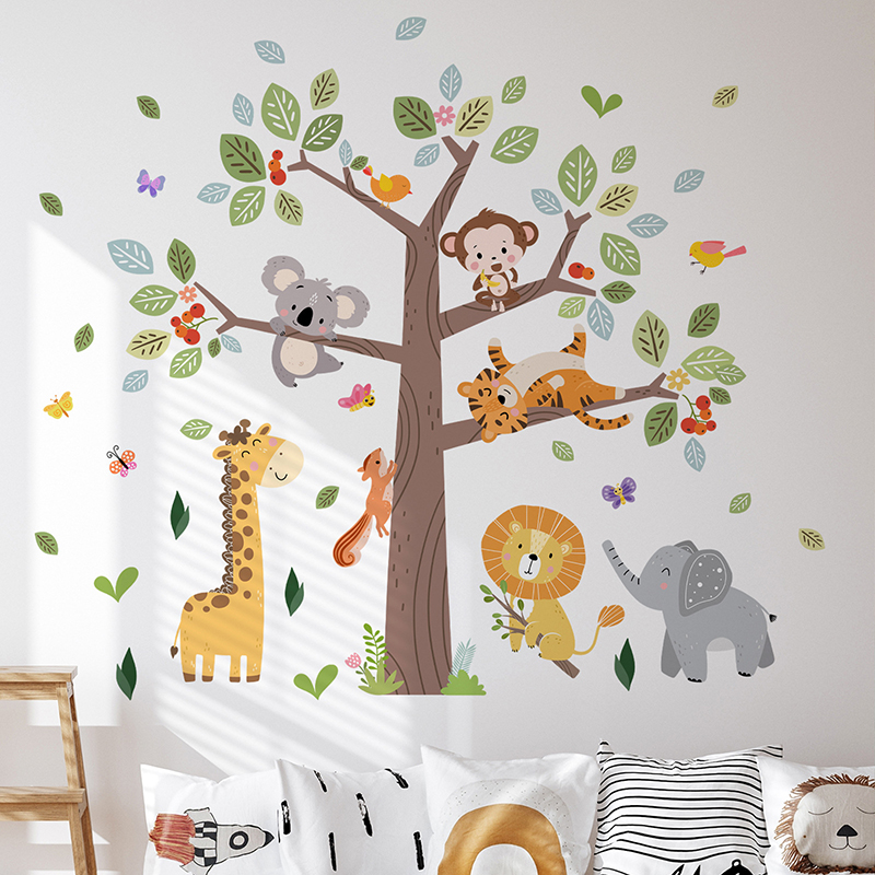 Baby Zoo Nursery - Duża naklejka ścienna z motywem zwierząt