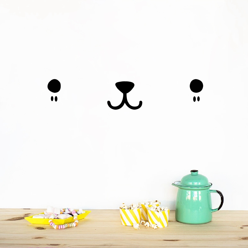 Baby Nursery Items - Śliczne twarz Kawaii ścienne artystyczne naklejki