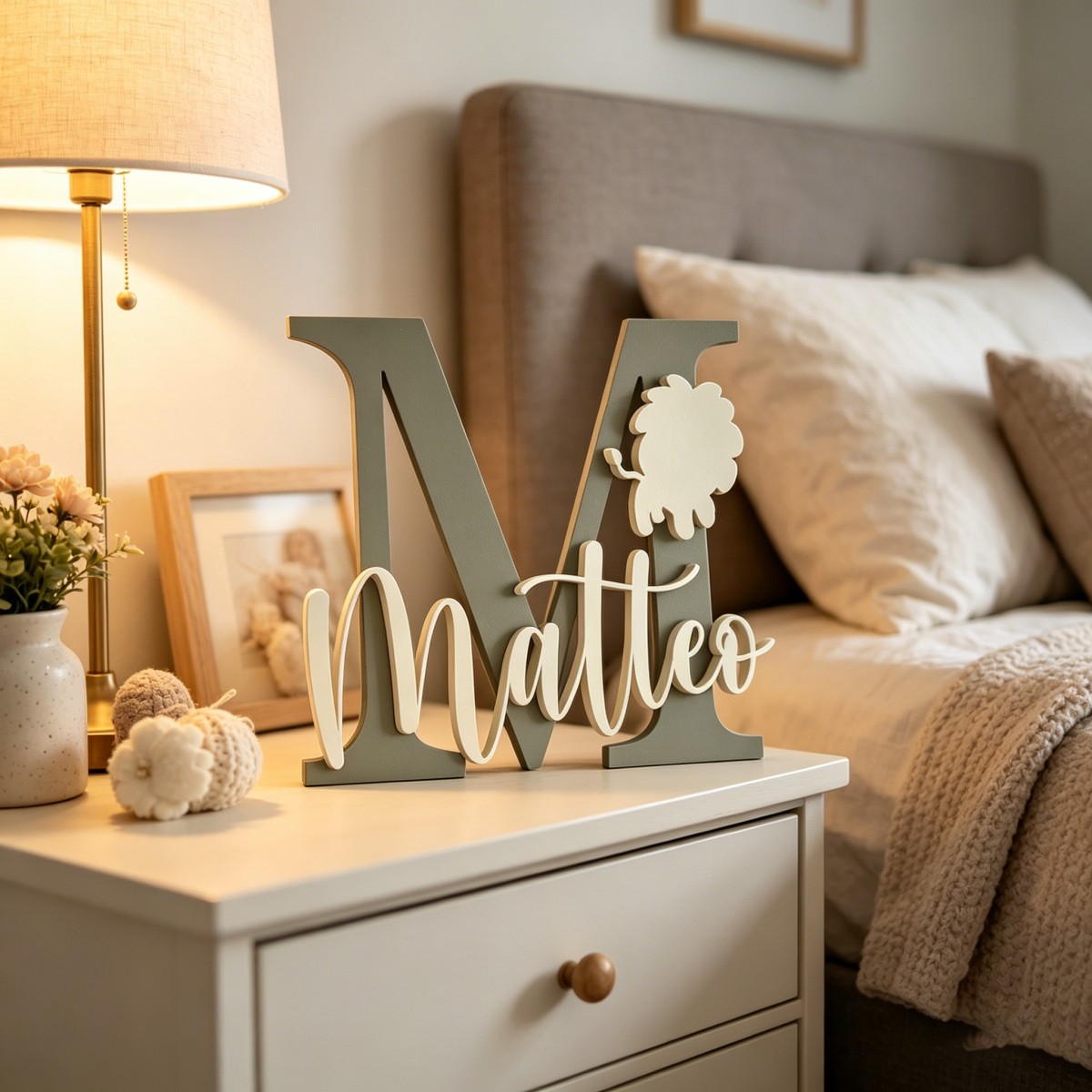 Baby Nursery Decor - 1 szt. Personalizowana drewniana tabliczka z
