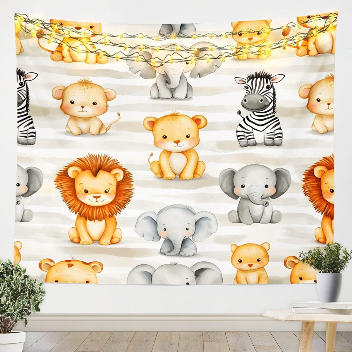 Baby Zoo Nursery - Urocza gobelina z motywem safari i