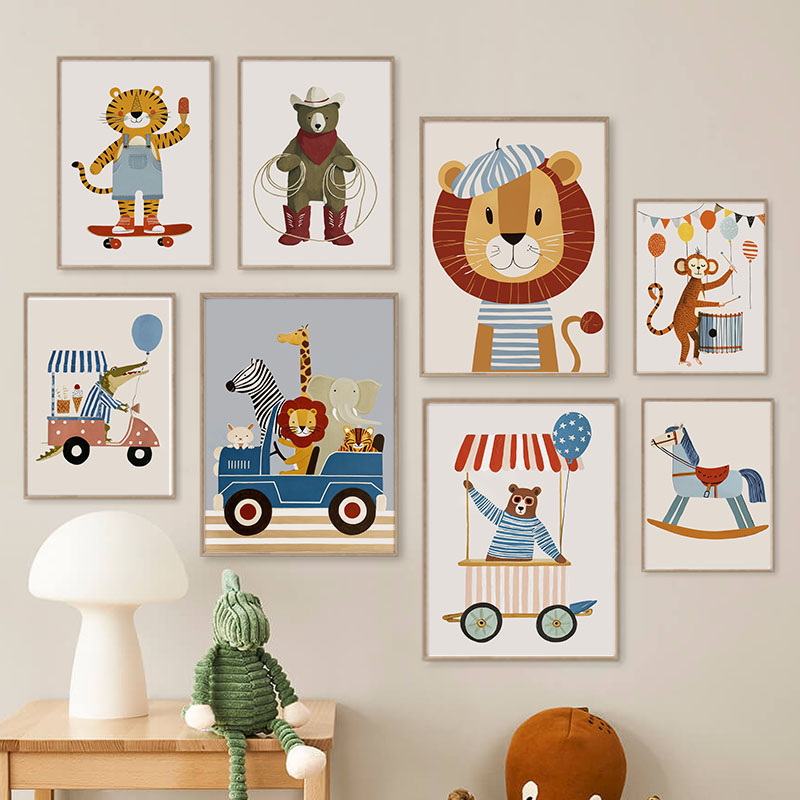 Baby Nursery Items - Zabawne Kreskówkowe Zwierzęta Samochód Balon Sztuka