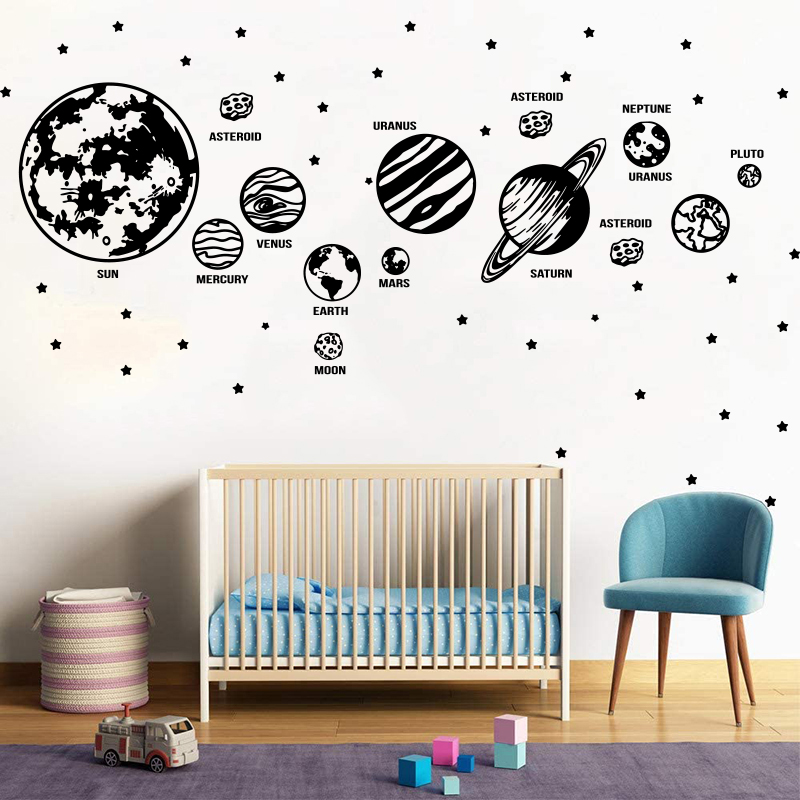 Baby Nursery Panelling - Duże planety Układ Słoneczny kosmiczna gwiazda