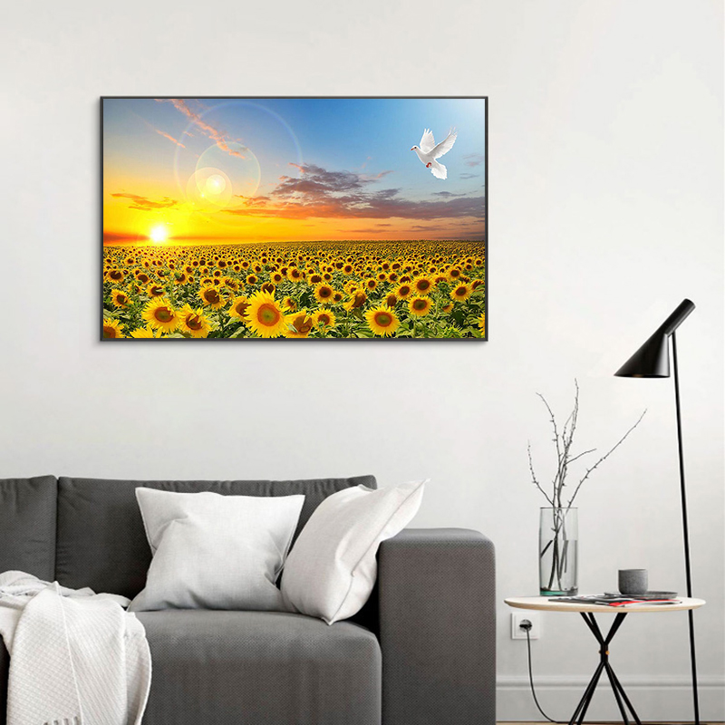 Baby Nursery Mirror - Słonecznik Plakaty Hd Print Dekoracja Sypialni