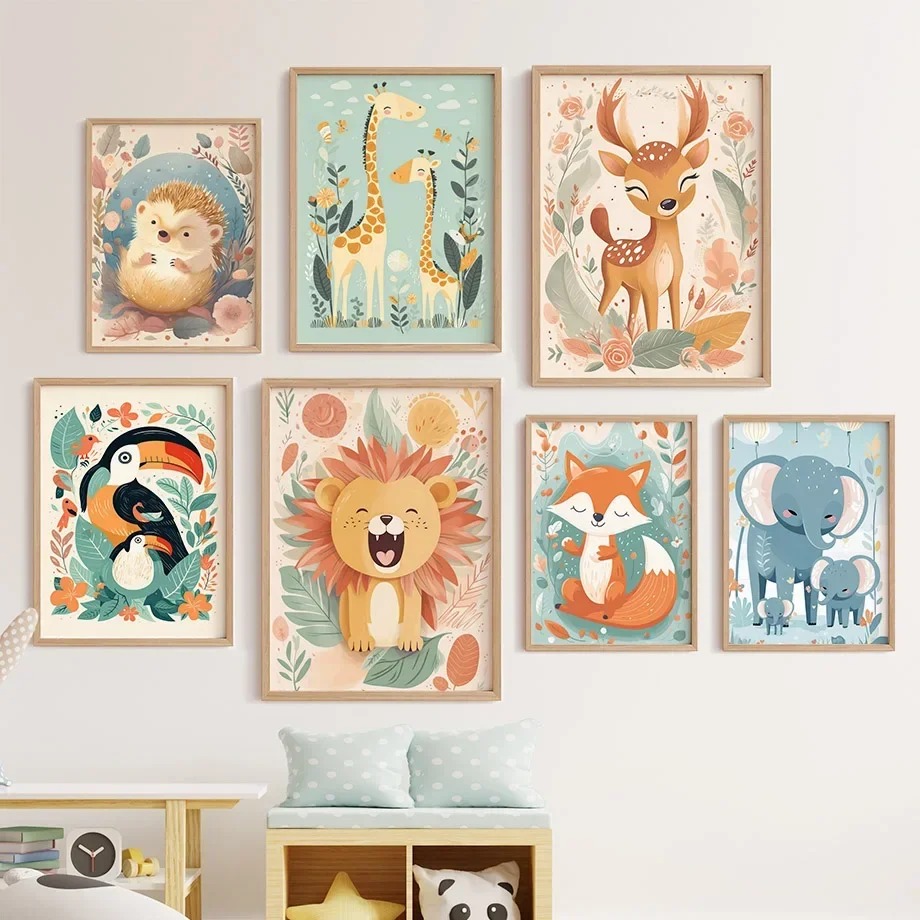 Baby Nursery Giraffe - Obraz na płótnie do pokoju dziecięcego: