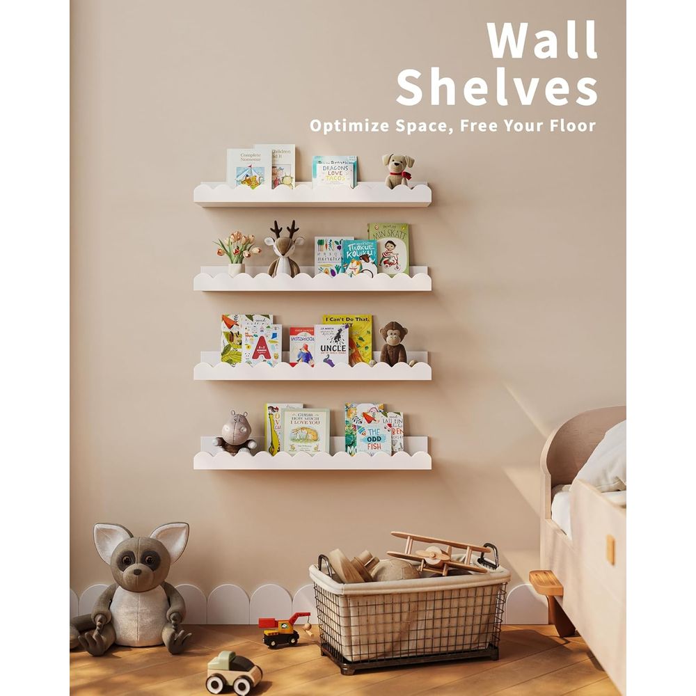 4 sztuki białych półek wiszący – Baby Nursery Floating Shelves recenzja i cena