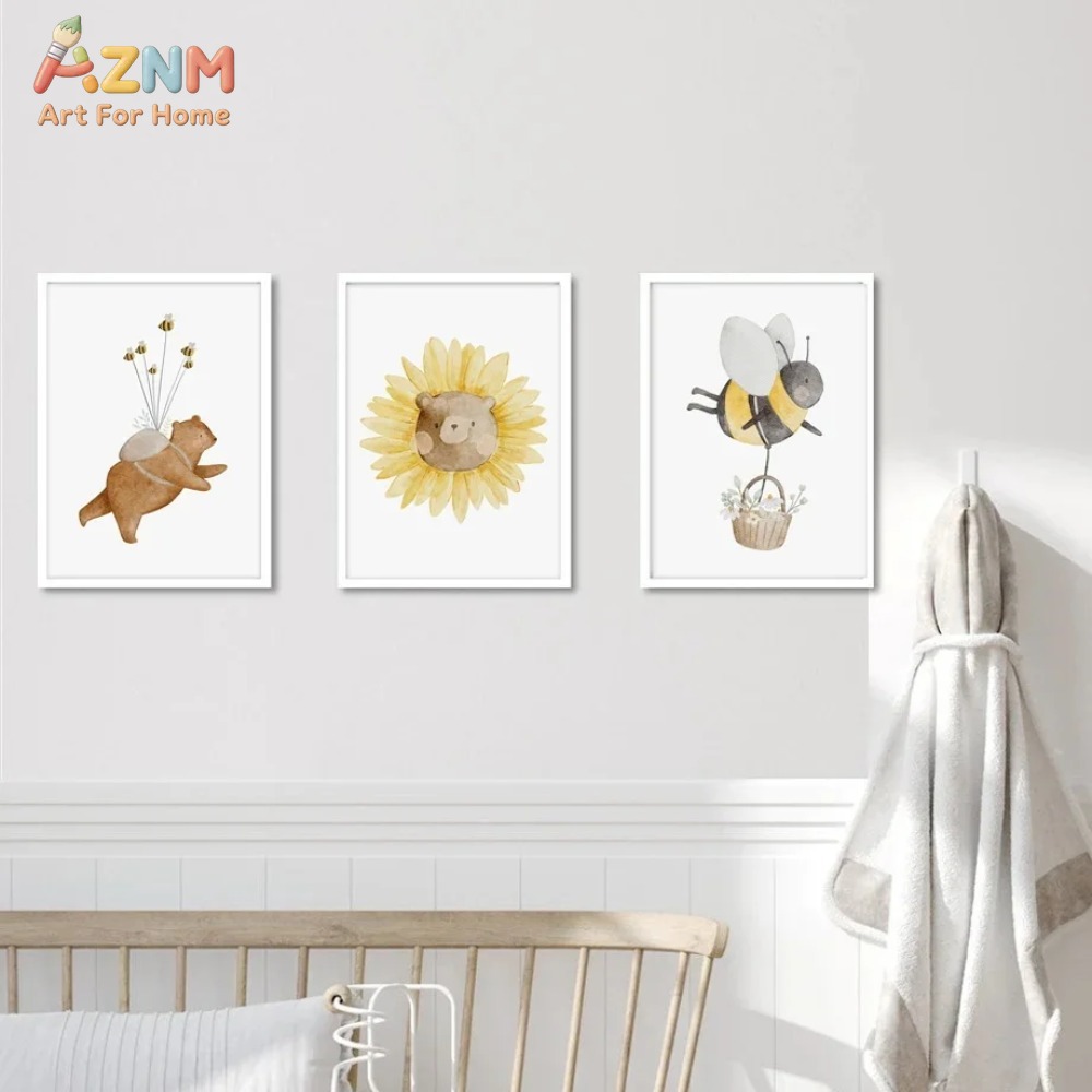 AZNM Akwarelowy Niedźwiedź Lis – Baby Nursery Frames recenzja i cena