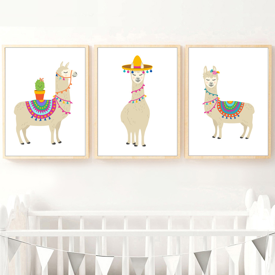Cartoon Llama Cactus Nursery W – Baby Nursery Mirror recenzja i cena