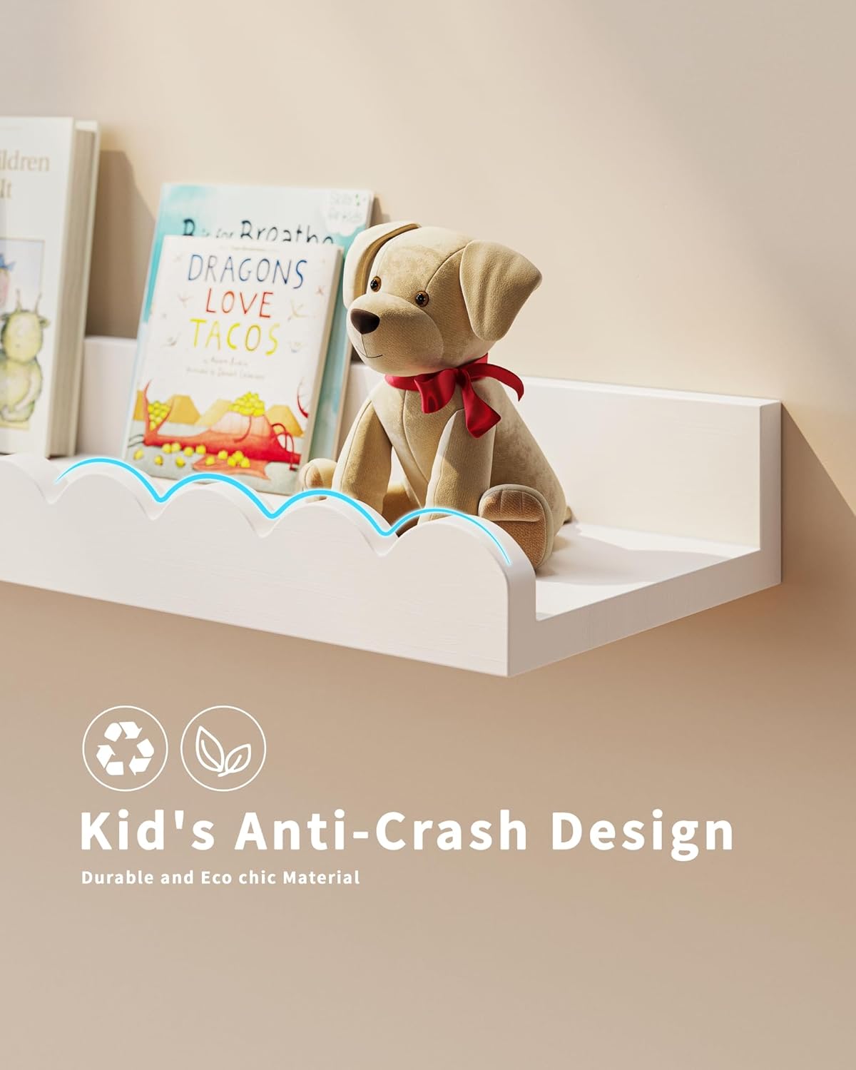 Zestaw 4 białych półek na ksią – Baby Nursery Floating Shelves recenzja i cena