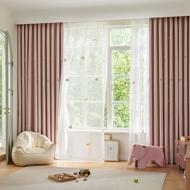 Kolorowe, tęczowe zasłony z sz – Blackout Curtain Nursery recenzja i cena