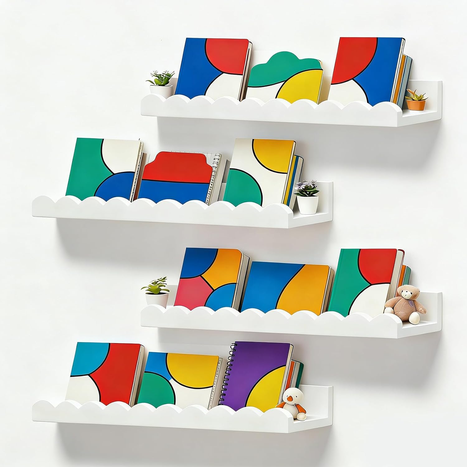 Zestaw 4 białych półek na ksią – Baby Nursery Floating Shelves recenzja i cena
