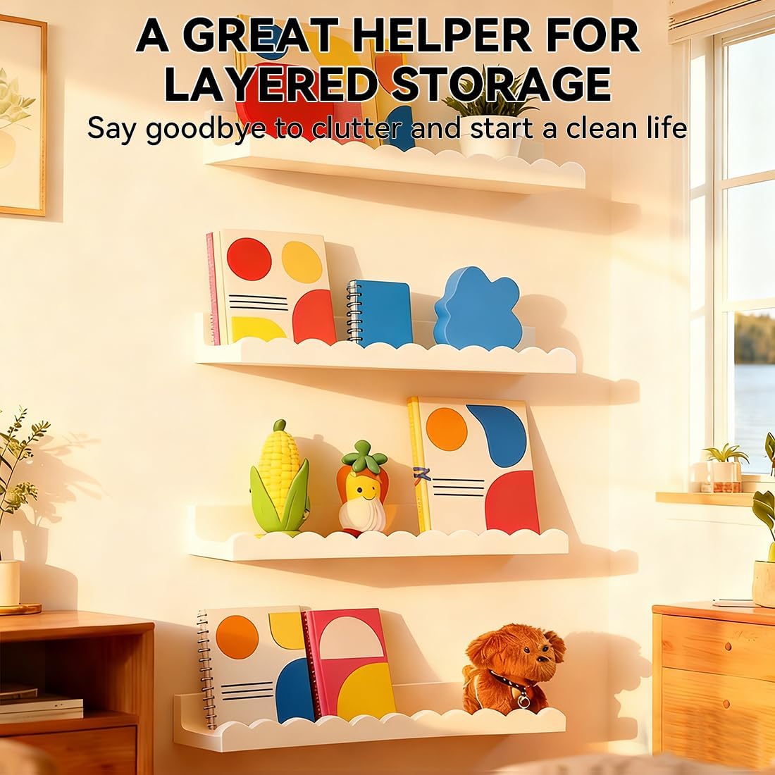 Zestaw 4 białych półek na ksią – Baby Nursery Floating Shelves recenzja i cena