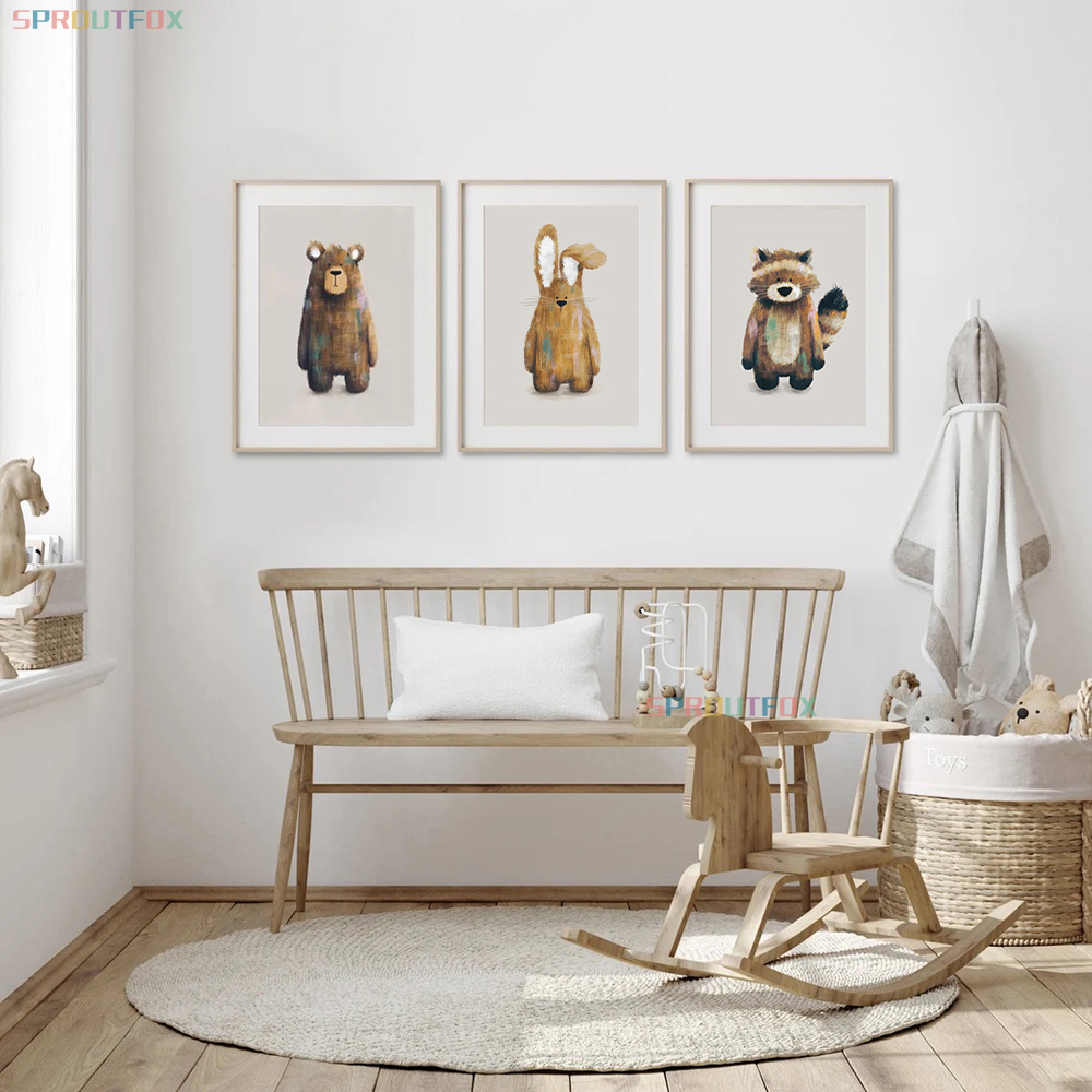 Żyrafa, Lwy, Słoń - Obraz na P – Baby Nursery Giraffe recenzja i cena