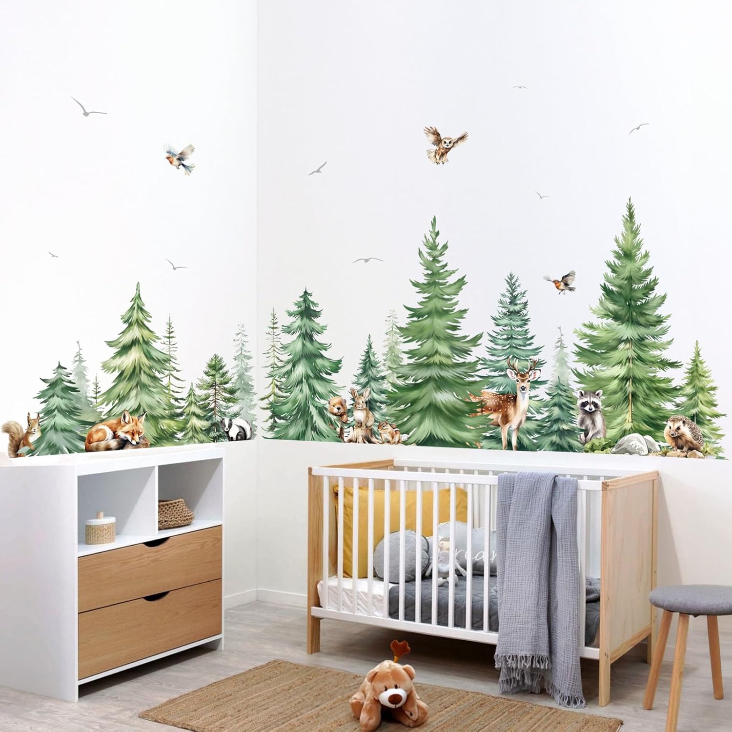 Duże naklejki ścienne akwarelo – Baby Nursery Panelling recenzja i cena