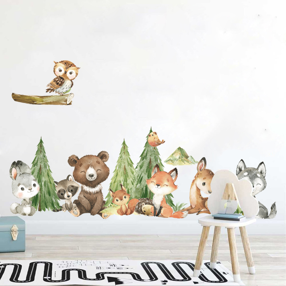 Kreskówka Akwarela Las Zwierzę – Baby Nursery Panelling recenzja i cena