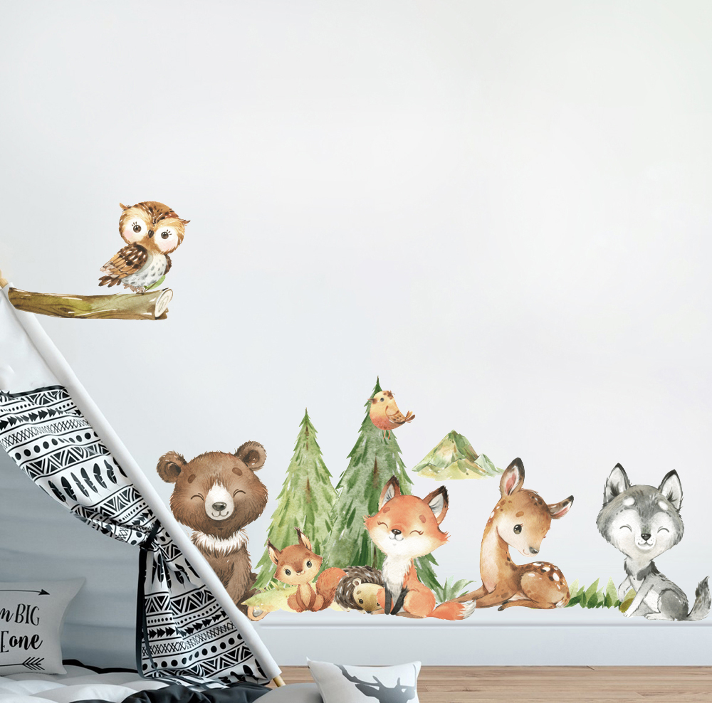 Kreskówka Akwarela Las Zwierzę – Baby Nursery Panelling recenzja i cena