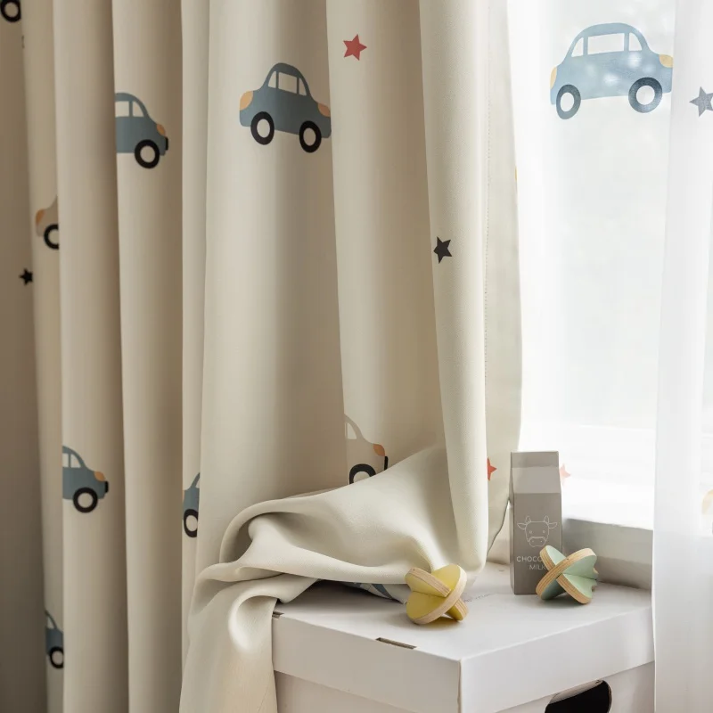 Cartoon Cute Print Car Pattern – Blackout Curtain Nursery recenzja i cena