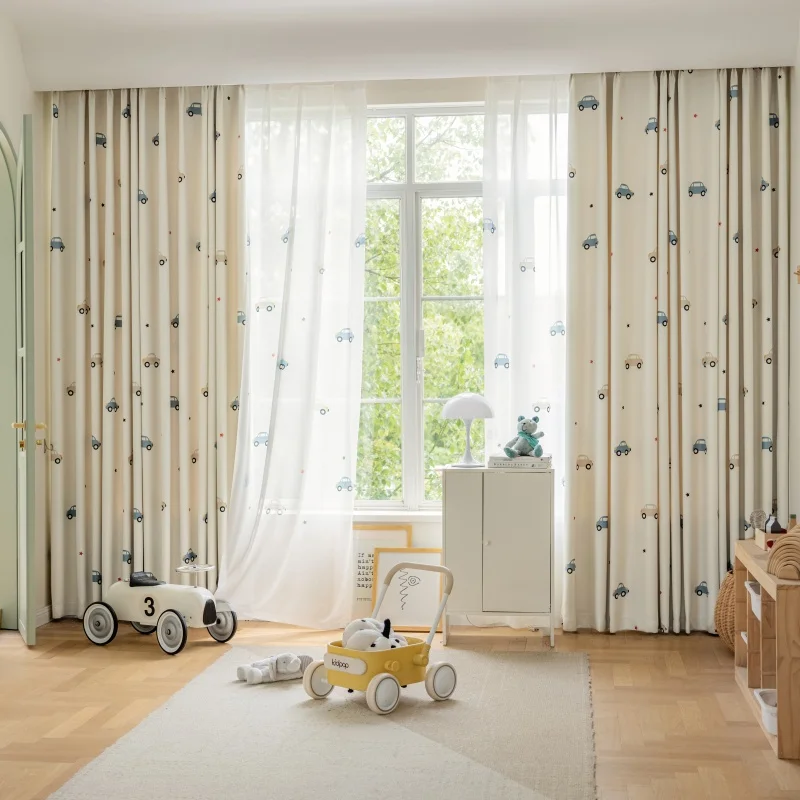 Cartoon Cute Print Car Pattern – Blackout Curtain Nursery recenzja i cena