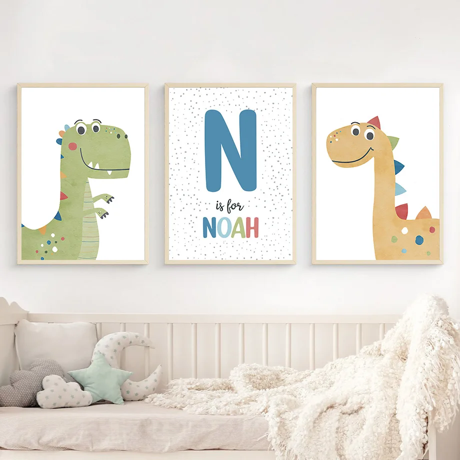 Cartoon Dinosaur Personalized  – Baby Nursery Decor Boy recenzja i cena