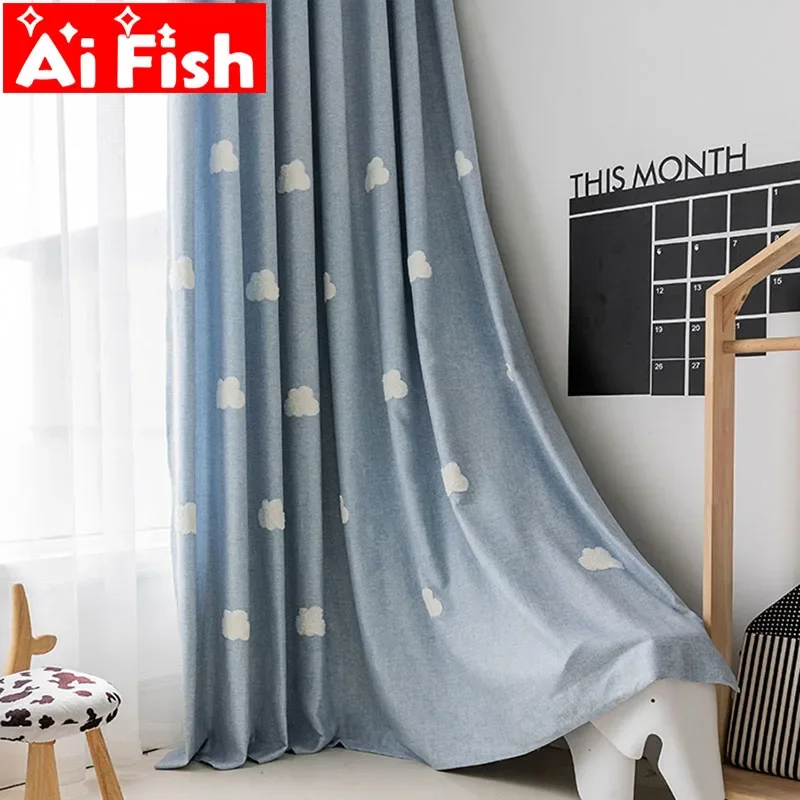 Haftowana niebieska zasłona z  – Blackout Curtain Nursery recenzja i cena