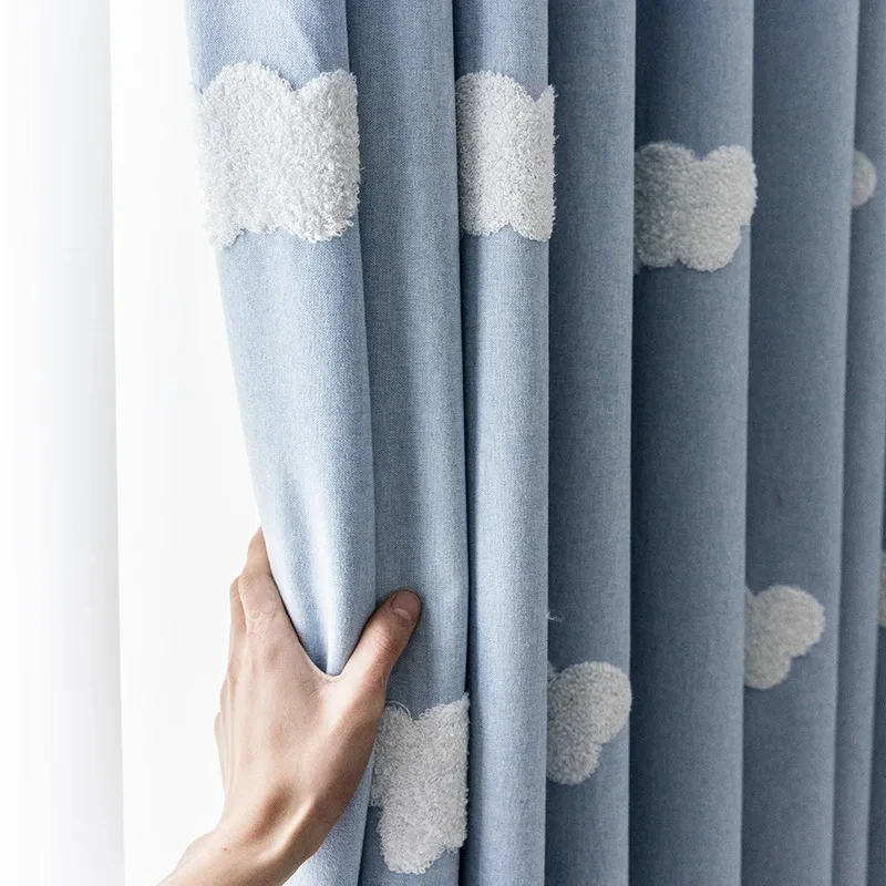 Haftowana niebieska zasłona z  – Blackout Curtain Nursery recenzja i cena
