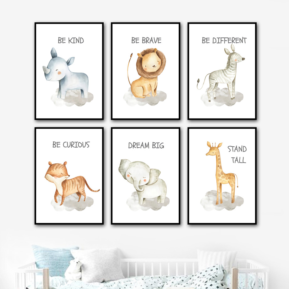 Nursery Wall Art Canvas Painti – Baby Nursery Giraffe recenzja i cena