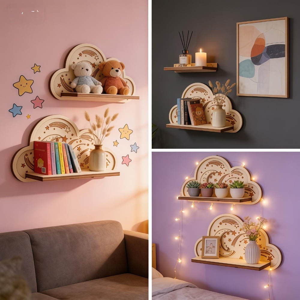Drewniana półka ścienna w kszt – Baby Nursery Floating Shelves recenzja i cena