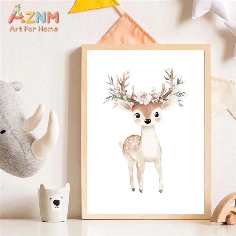 AZNM Akwarelowy Obraz na Płótn – Baby Nursery Giraffe recenzja i cena