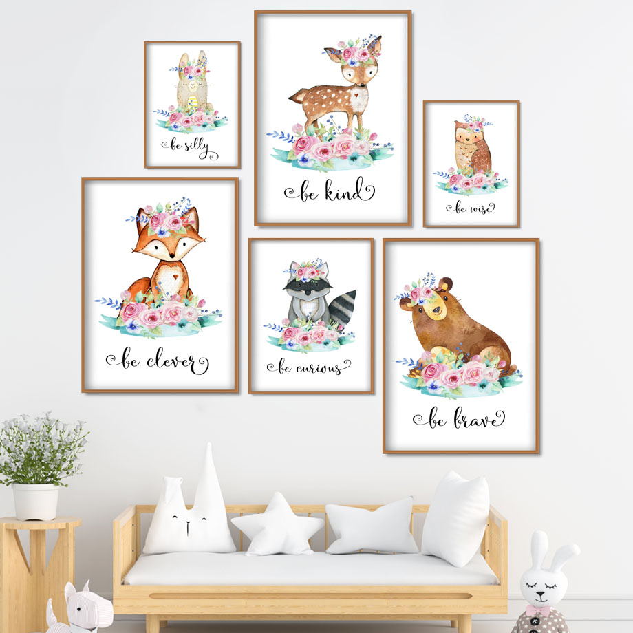 Cartoon Fox Deer Rabbit Baby A – Baby Nursery Mirror recenzja i cena