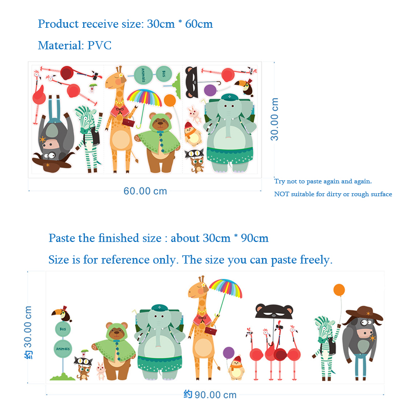 Cartoon Zoo Bus Station naklej – Baby Zoo Nursery recenzja i cena