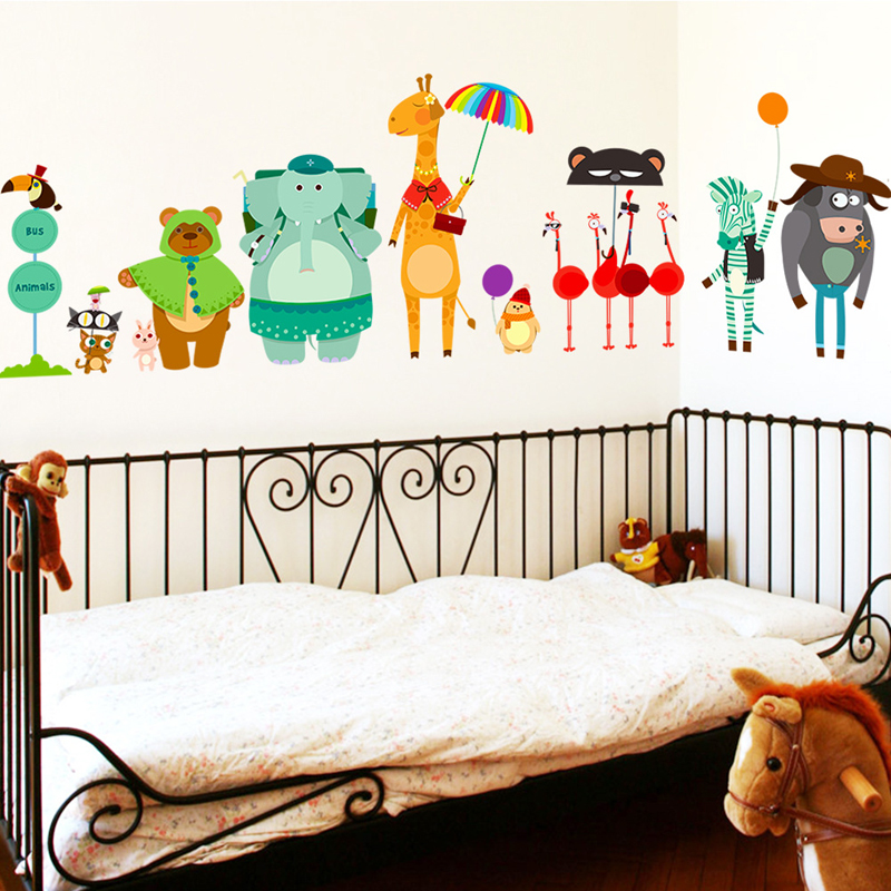 Cartoon Zoo Bus Station naklej – Baby Zoo Nursery recenzja i cena