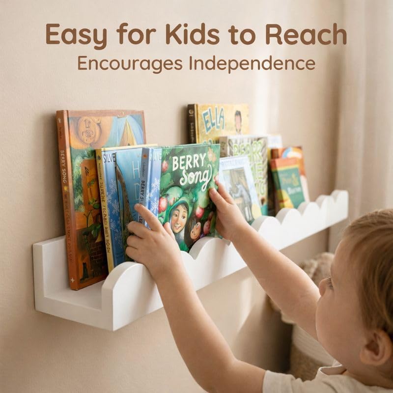 Zestaw 4 białych półek dziecię – Baby Nursery Floating Shelves recenzja i cena