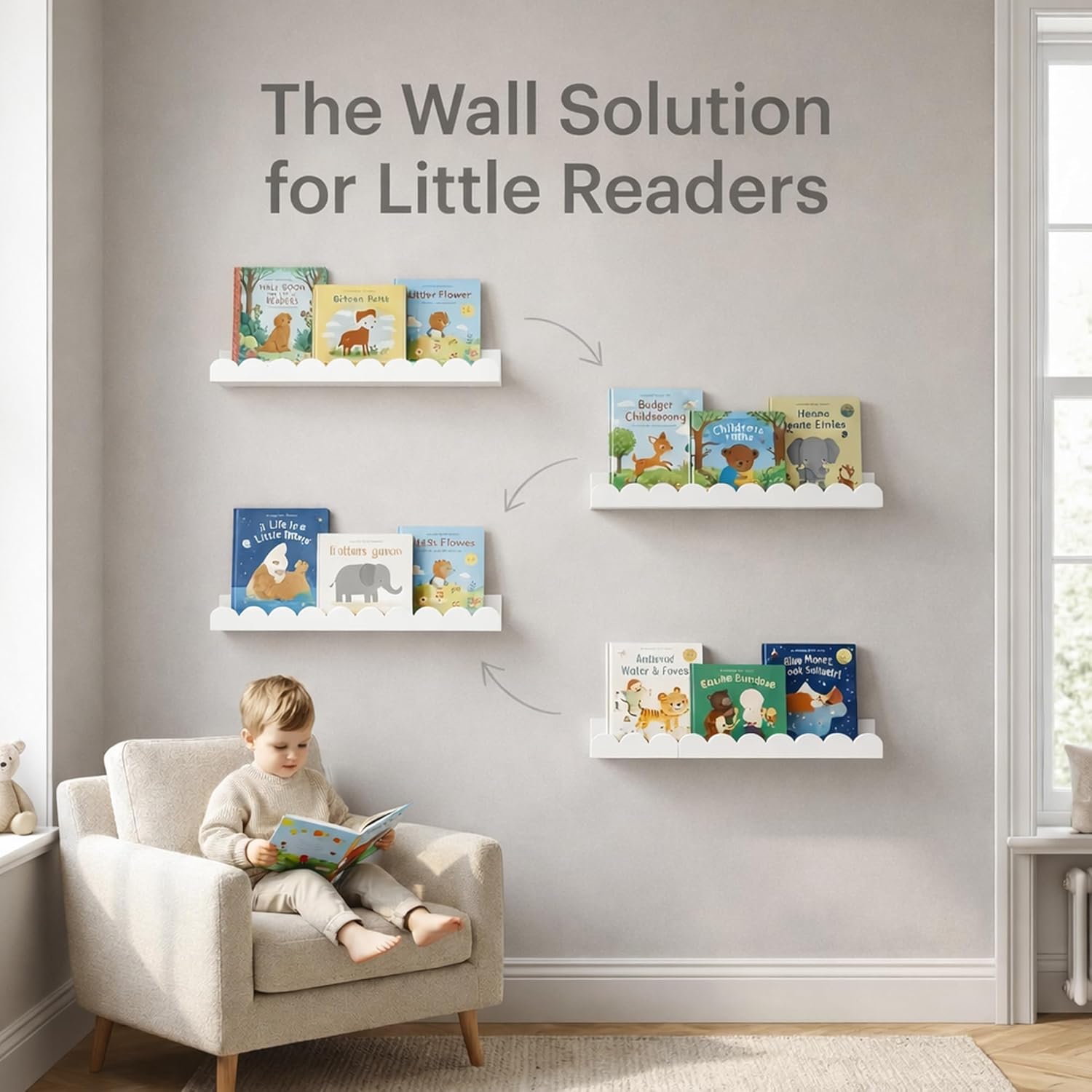 Zestaw 4 białych półek dziecię – Baby Nursery Floating Shelves recenzja i cena
