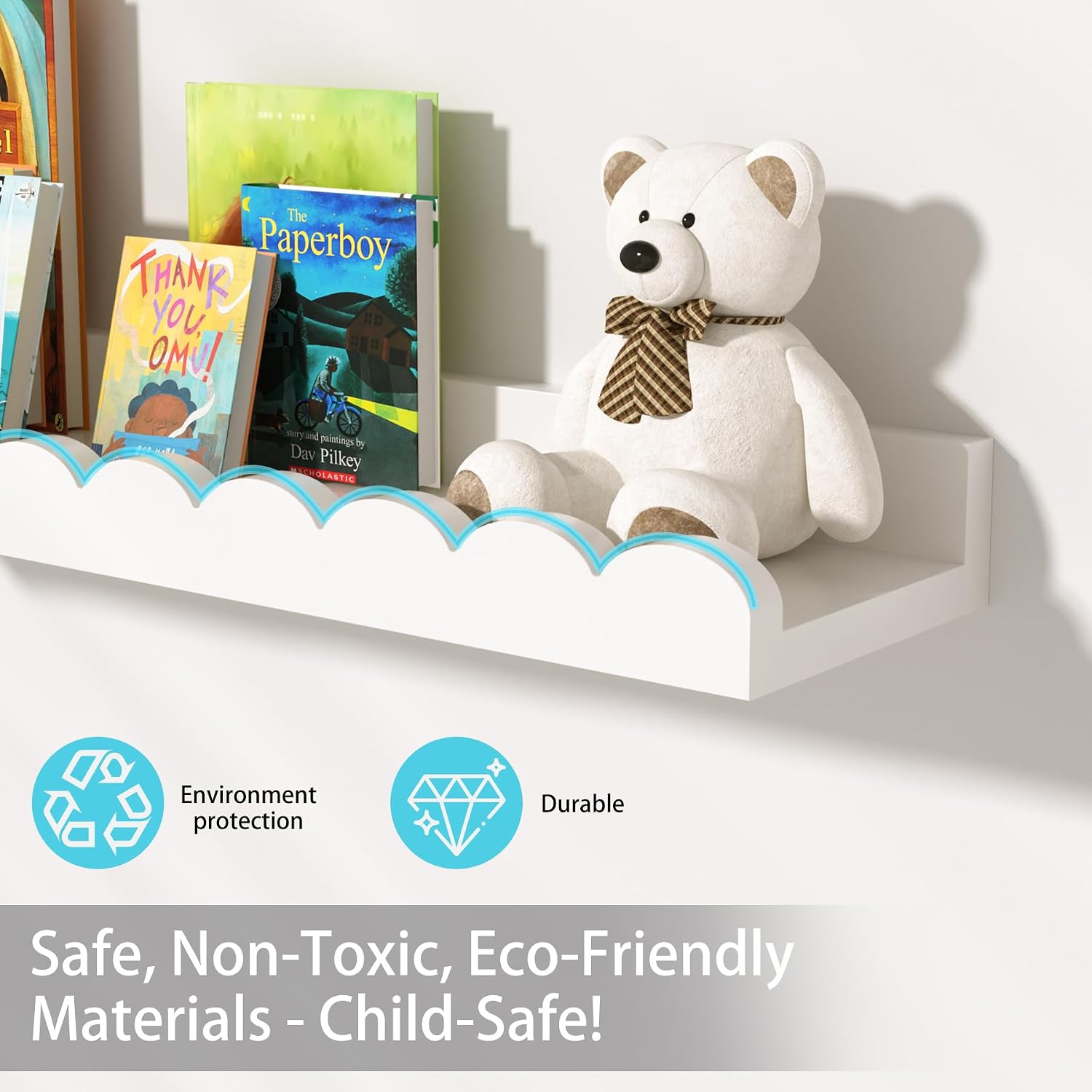 Zestaw 4 białych półek dziecię – Baby Nursery Floating Shelves recenzja i cena