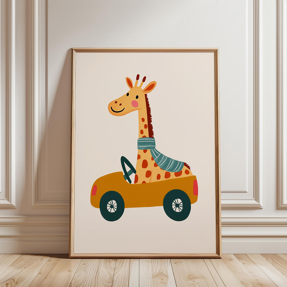 Circus Monkey Wall Art Birthda – Baby Nursery Giraffe recenzja i cena