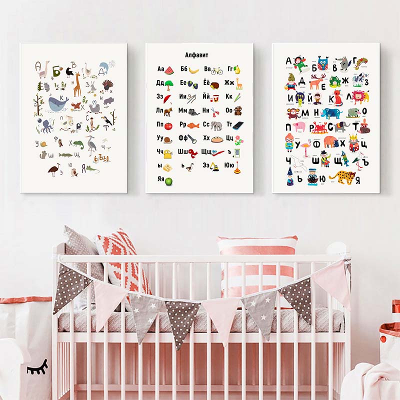 Rosyjski alfabet ABC plakat ar – Baby Nursery Mirror recenzja i cena