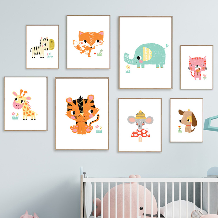 Kreskówkowe obrazki na ścianę  – Baby Zoo Nursery recenzja i cena