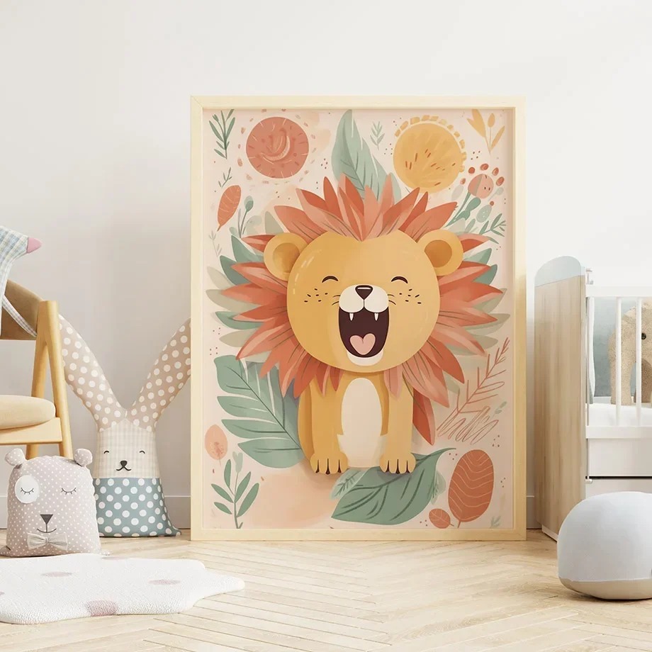 Obraz na płótnie do pokoju dzi – Baby Nursery Giraffe recenzja i cena