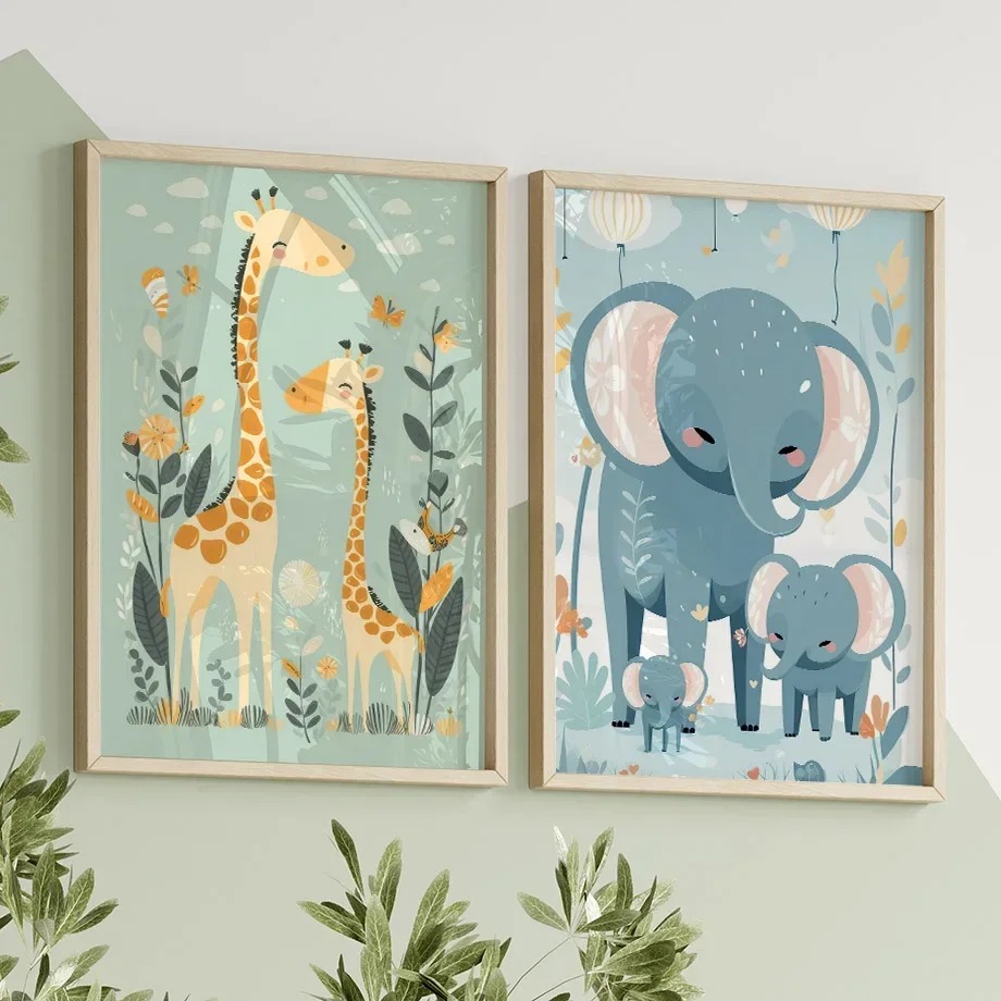 Obraz na płótnie do pokoju dzi – Baby Nursery Giraffe recenzja i cena