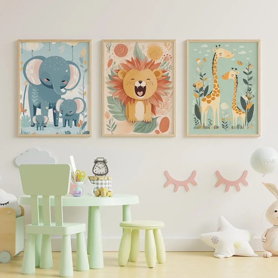 Obraz na płótnie do pokoju dzi – Baby Nursery Giraffe recenzja i cena